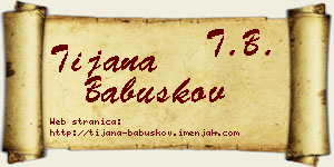 Tijana Babuškov vizit kartica